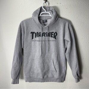 Thrasher Skateboarding Magazine Hoodie Mens Size Medium Heather Gray Sweatshirt